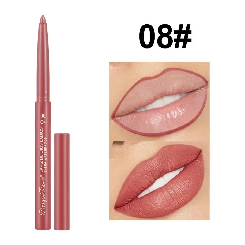 Vandtæt mat lipliner blyant Sexet rød kontur læbefarvet læbestift Holdbar fugtgivende Non-stick kop Læber Makeup 12 farver
