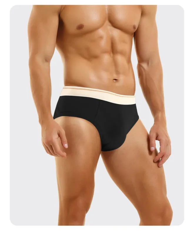 Men's pure cotton breathable and comfortable triangular underpants, mid-waist, skin-friendly and soft, teenagers' underpants