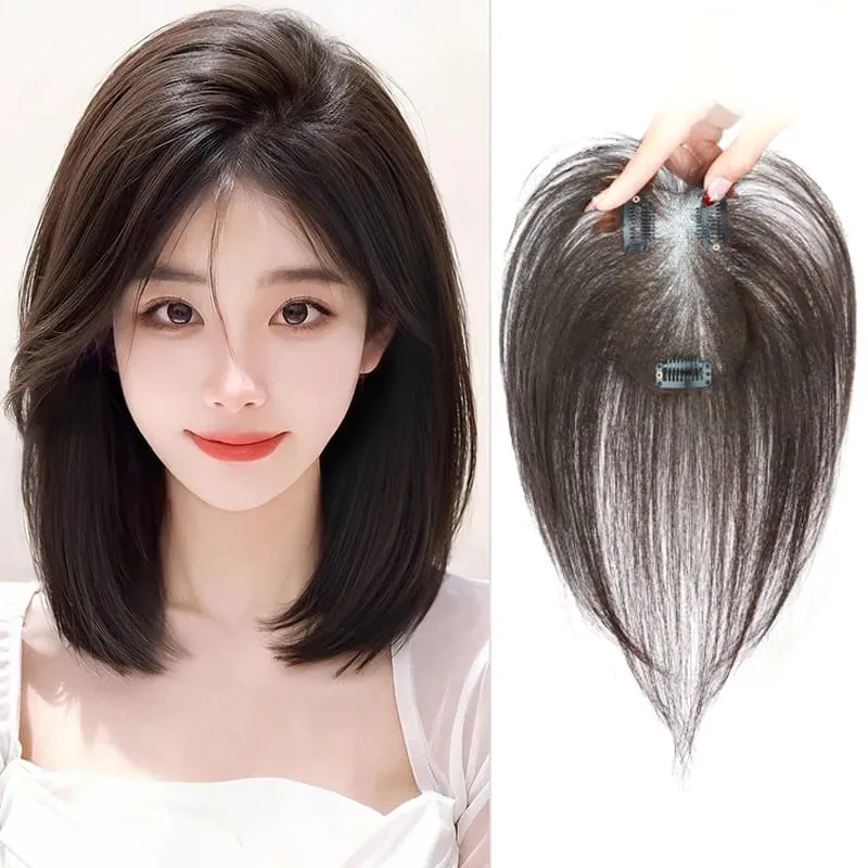 Wig Patches for Women with Fluffy Hair on the Top of the Head Natural and Seamless Hair Coverage White Hair Replacement Patches
