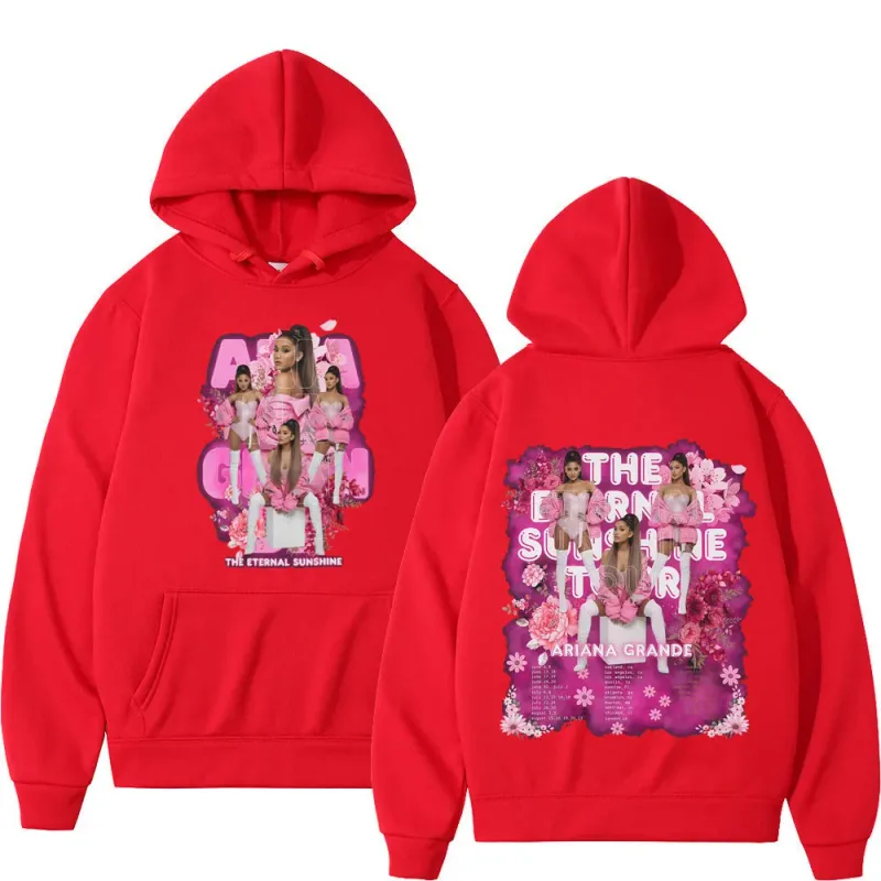 Singer Ariana Grande Tour 2026 Graphic Hoodie Men Women Fashion Pullover Long Sleeves Loose Casual Oversized Fleece Sweatshirts