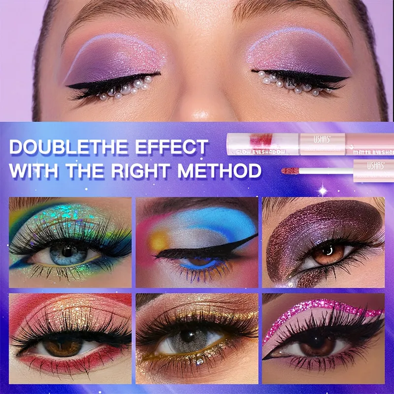 6 Color Waterproof and Sweat Proof Long Lasting Easy To Color Matte Eye Shadow Blue Highlight Natural Liquid Eye Shadow Makeup