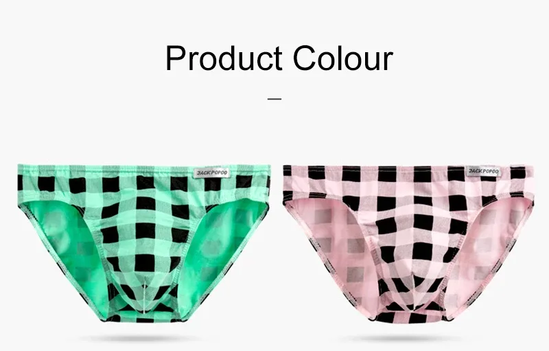 Fashion Plaid Underwear Cotton Soft Elastic Men Briefs Breathable Comfortable Youth Underpants Mens Sexy U Bulge Pouch Panties