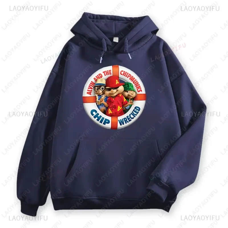 Felpe con cappuccio Anime Alvin and The Chipmunks Felpa con stampa di lettere Eco Friendly A Casual Streetwear Pullover unisex promo