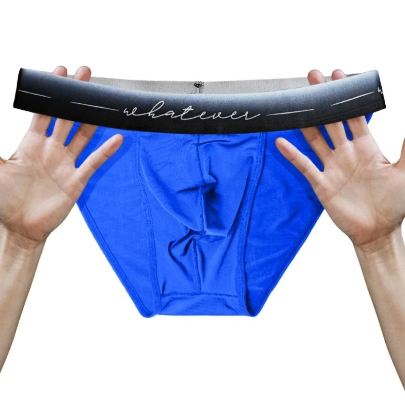 1pc Men's Sexy Semi-sheer Briefs - Ice Cold Fabric Printed Waistband Breathable Sweat-Wicking Soft Casual Daily Men Underwear