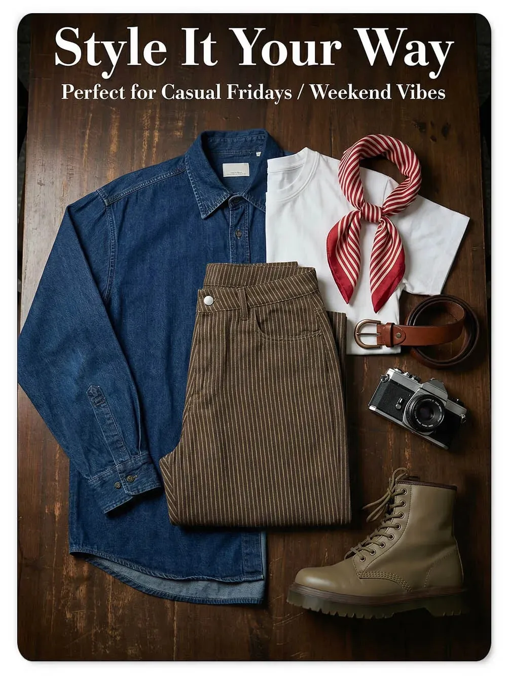 Japanese Korean Vertical Striped Jacquard Wide-leg Jeans British Retro Striped Business Casual Baggy-Fitting Denim Pants