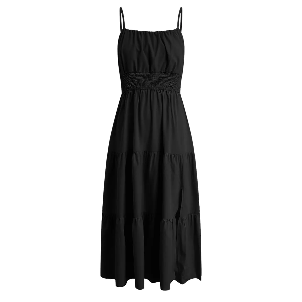Women's Summer Chiffon Dress Elegant A-Line Double Layer Sexy Sling Dresses Summer Holiday Party Ball Gown Muer Solid Sundress