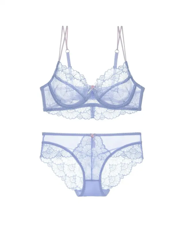 Reggiseno di pizzo ultrasottile alla moda da donna con cinturino in colore a contrasto intimo stile francese scava fuori reggiseno patchwork completo di lingerie tutti i giorni — image 2