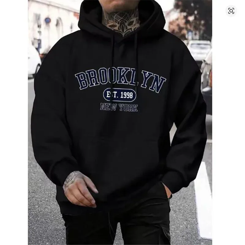 Brooklyn Est 1998 New York impression hommes sweats à capuche Harajuku col rond sweat à capuche mode surdimensionné à capuche automne confortable survêtement