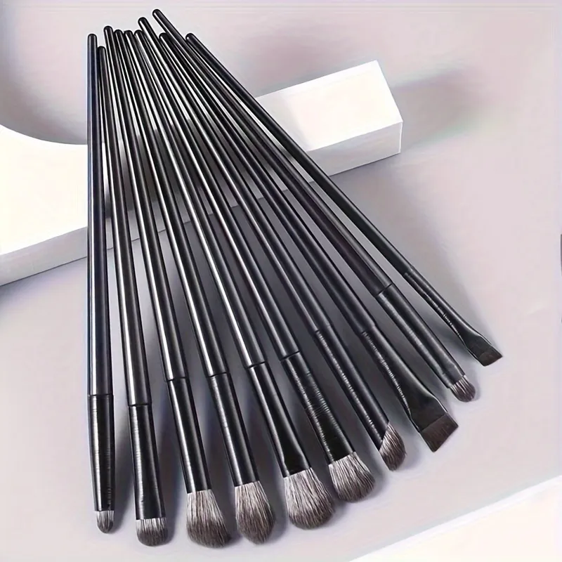 10Pcs Soft Professional Eye Makeup Brush Set Blending Smudge Aegyo Sal Eyeliner Detail Small Precision Shadow Brushes