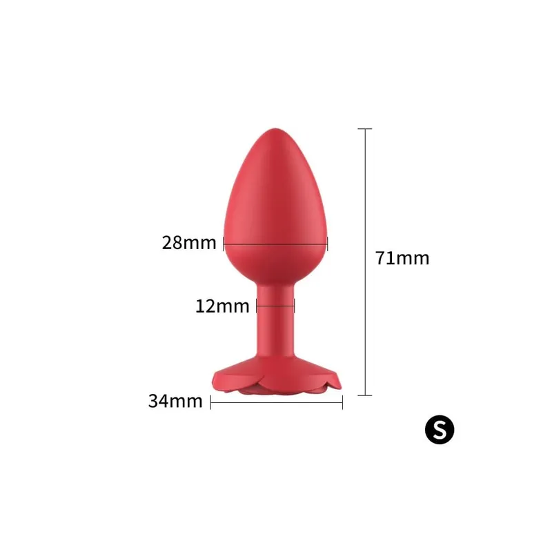 Silicone Rose Anal Plug 3 Size Red Butt Plug Beginner to Expert G-Point Massage Sexual Wellness Adult Pleasure Sex Toy