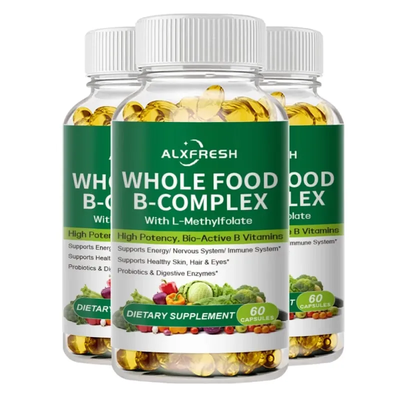 Vitamin B Complex Capsules Promote Energy Metabolism Relieve Fatigue Improve Memory Mood Anxiety Improve Skin Hair Nail Health