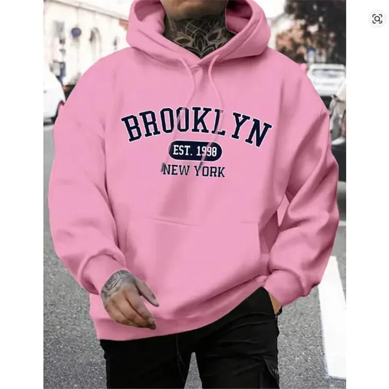 Brooklyn Est 1998 New York impression hommes sweats à capuche Harajuku col rond sweat à capuche mode surdimensionné à capuche automne confortable survêtement