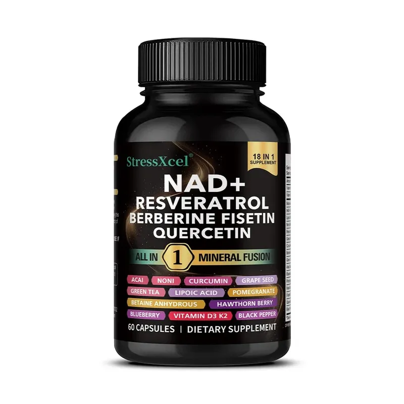 NAD+ Supplement with Resveratrol & Quercetin - Boost NAD+ Levels Energy & Anti-Aging Support - Vegan 120 Softgels