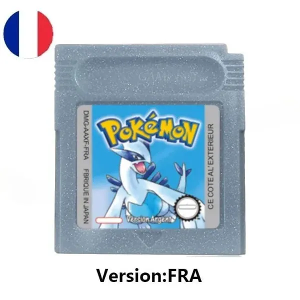 Cartouche de jeu vidéo Pokemon 16 bits, plusieurs styles, rouge, bleu, cristal, doré, vert, argent, jaune, carte de Console GB/SP