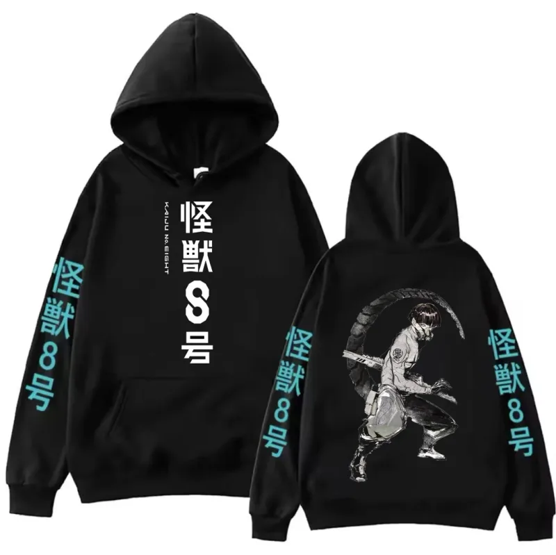Anime Kaiju No 8 Soushirou Hoshina Cartoon Hoodies Oversized Hooded Sweatshirt Long Sleeves Cotton Hoodie Men Women Clothes