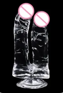 Realistic Double Ended Dildo Sex Toy for Women or Couples Dual Sided Headed Penetration Dong Device with Simulated Penile Sucker