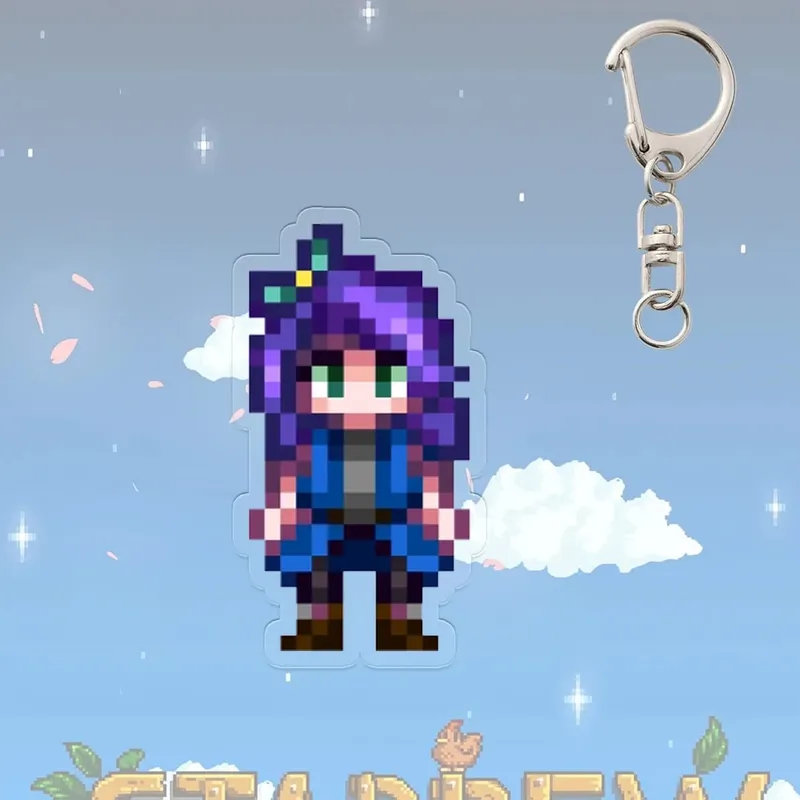 Alex Stardew Valley Schlüsselanhänger Elliott Spielfigur Anime Cartoon Cosplay Requisiten Haley Emily Pixel Student Kawaii Geburtstagsgeschenk