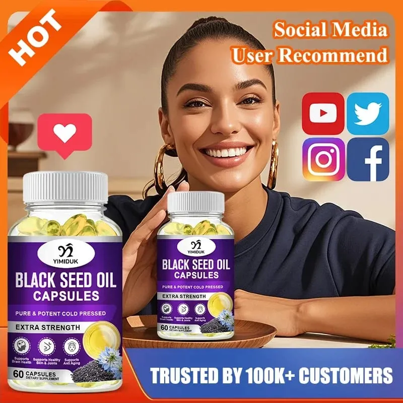 Yimiduk Premium Black Seed Oil Supplement for Overall Wellness & Vitality Joint & Brain Health & Immune System Anti Aging