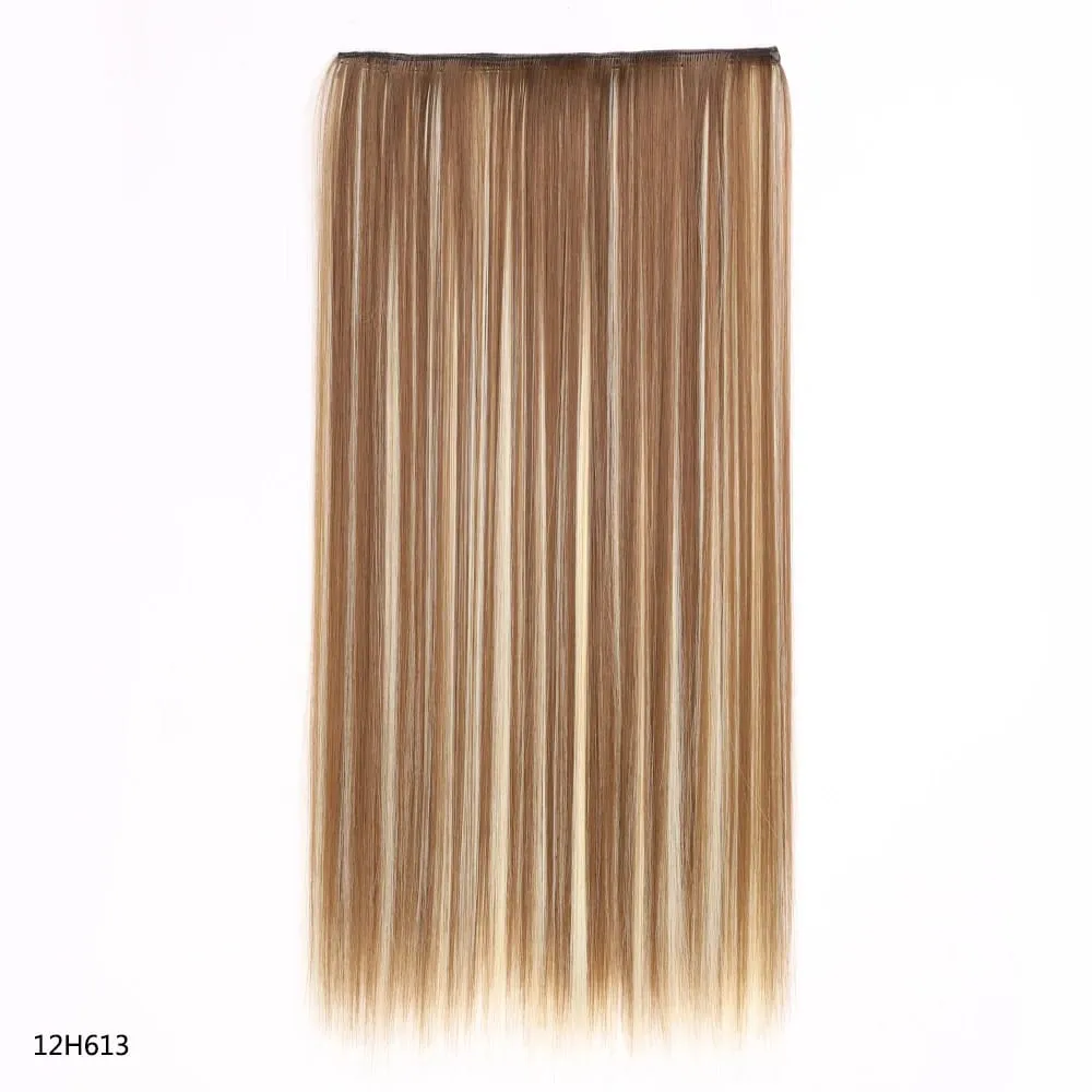 Syntetické prodloužení vlasů jednodílné s klipem 5Clips v dlouhé rovné vlasy blond pro ženy každodenní použití