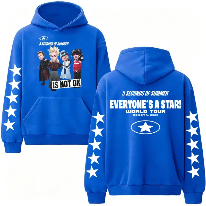 5 Seconds of Summer Everyone's A Star 2026 World Tour Hoodies Men's Clothes Hip Hop Pop Music Sweatshirt Casual Fleece Pullovers