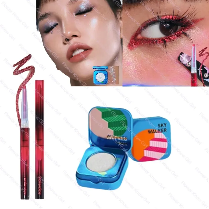 Kaleidos Chameleon Face Eye Makeup Set Gel Eyeliner Pencil Chameleon Eyeshadow Highlighter Chrome Glitter Diamond Powder