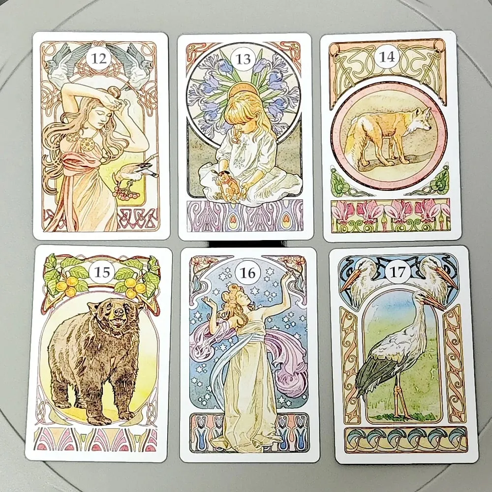 Art Nouveau Lenormand Deck Oracle 9*6cm 36 Pcs Lenormand Cards In Perfect Art Nouveau Style