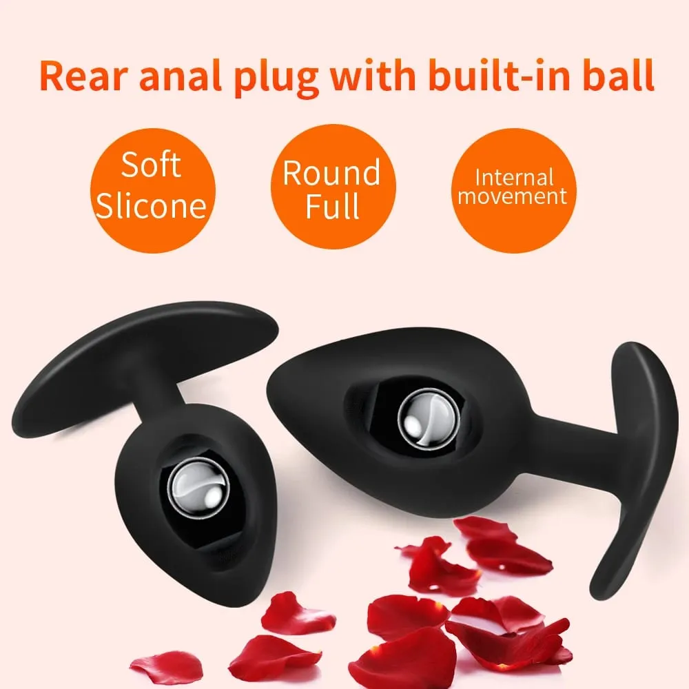 1pc Silicone Anal Plug Built-in Balls Beginner to Senior Size Buttocks G-Spot Massage Adult Sex Toys