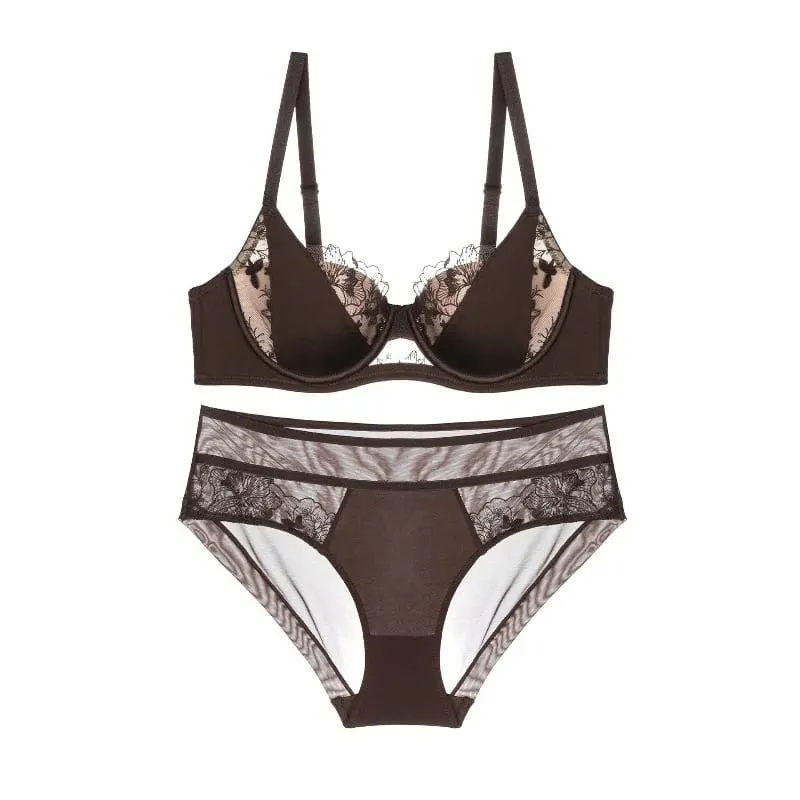 Nouveau Ensemble Dentelle Push Up Grand Bust Minimiseur & Lift Soutien Latéral Anti-Graisse Anti-Affaissement Mince FR 34-40