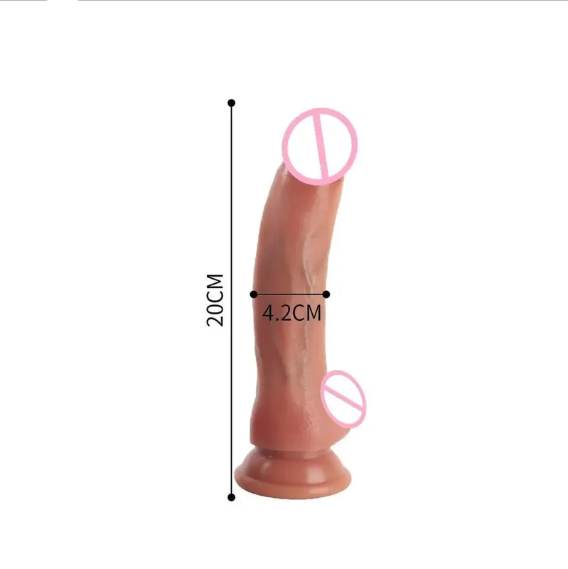 Soft Realistic Skin Feel Human Penis Cheap Dildo Double Silicone Suction Cup Thick Dick Anal Sex Toys Men Women Gay Strapon Cock