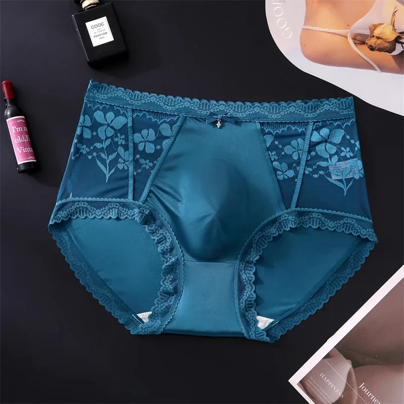 Adults 18 plus men's underwear Thin mesh calzoncillos hombre lace sexy lingeries for man seamless bare feel cuecas masculina