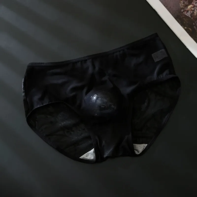 Men's Leopard Zebra Lace Brief 3D Contour Pouch High Rise Underpant High Elastic Sexy Male Underwear Breathable Sports Panties