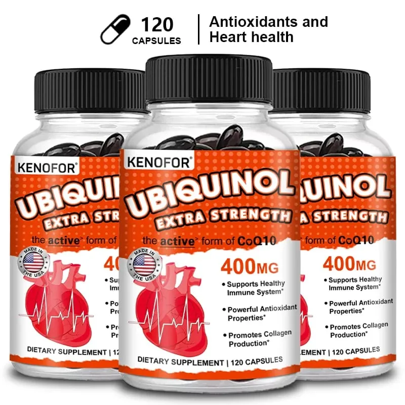 Ubiquinol CoQ10 400 mg Softgel Antioxidant - Superior Absorption Active Form Immune and Skin Support