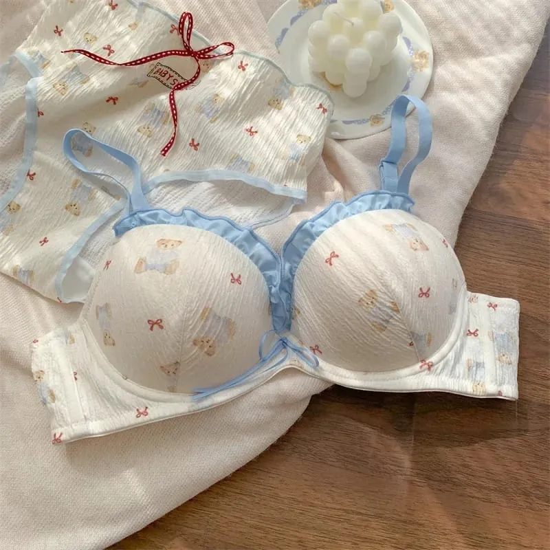 Japanese Style Push Up Bra & Panty Set for Women - Cute Lingerie to Enhance Small Bust