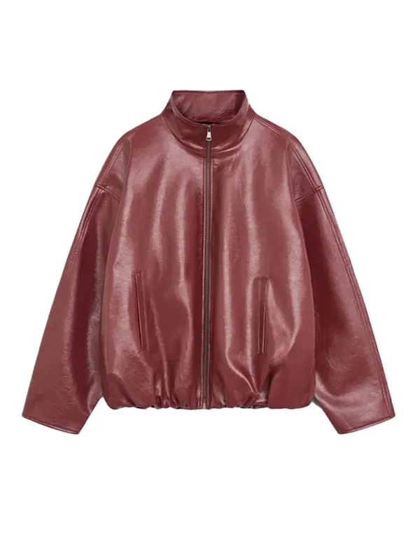 Vintage Green Leather Skirt Sets Women Fashion Solid Strapless Short Skirts Zipper Jacket Outfits Lady Daily Highstreet Outfit