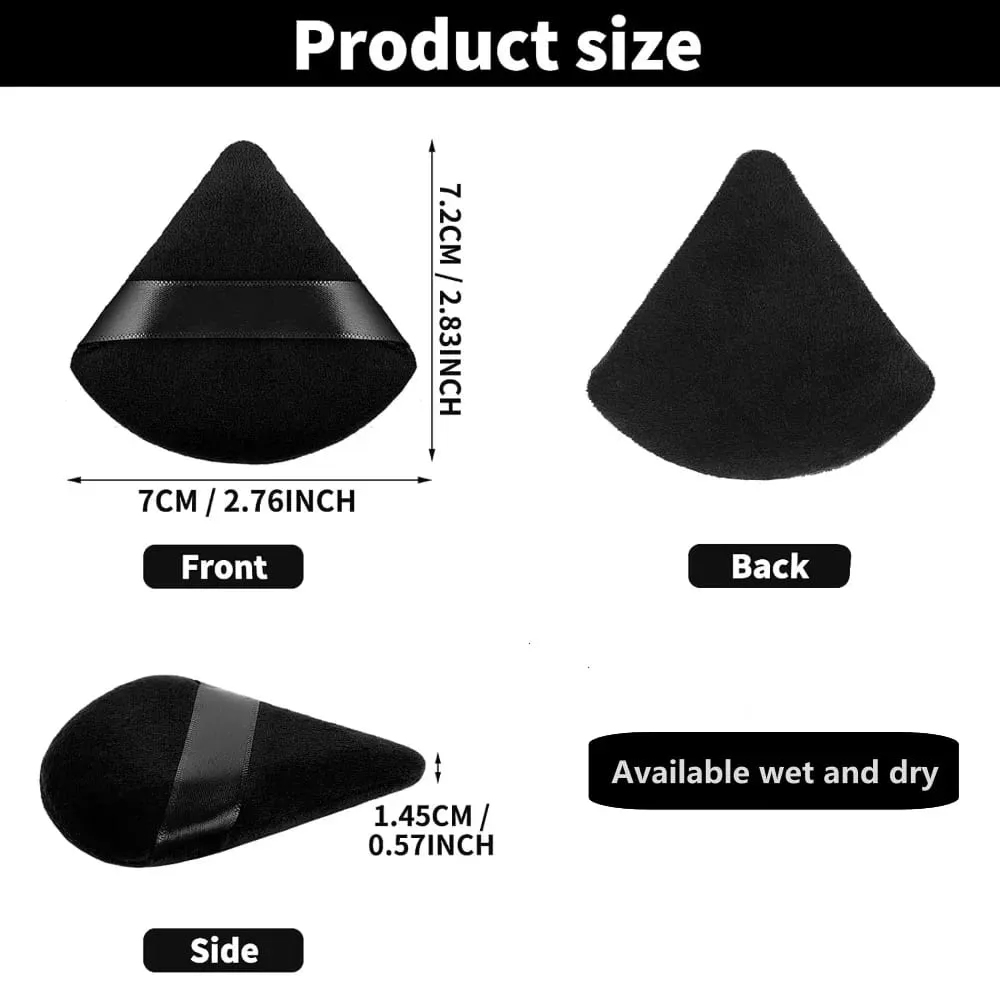 Black Triangle Powder Puff Facial Makeup Sponge Soft Velvet Cosmetics Puff Mixer Beauty Foundation Make-Up Sponge Makeup Access