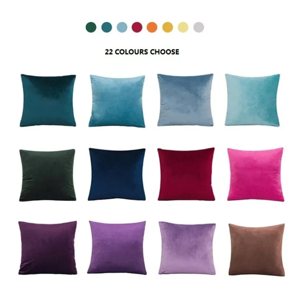 Solid Velvet Cushion Cover 30x50/45x45/50x50/55x55/60x60cm Decorative Throw Pillow Case for Home New Year