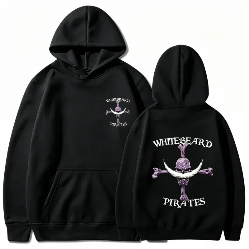 Sudadera con capucha de One Piece Whitebeard Pirates, sudadera con estampado, sudadera con capucha con estampado de anime Jolly Roger de Whitebeard