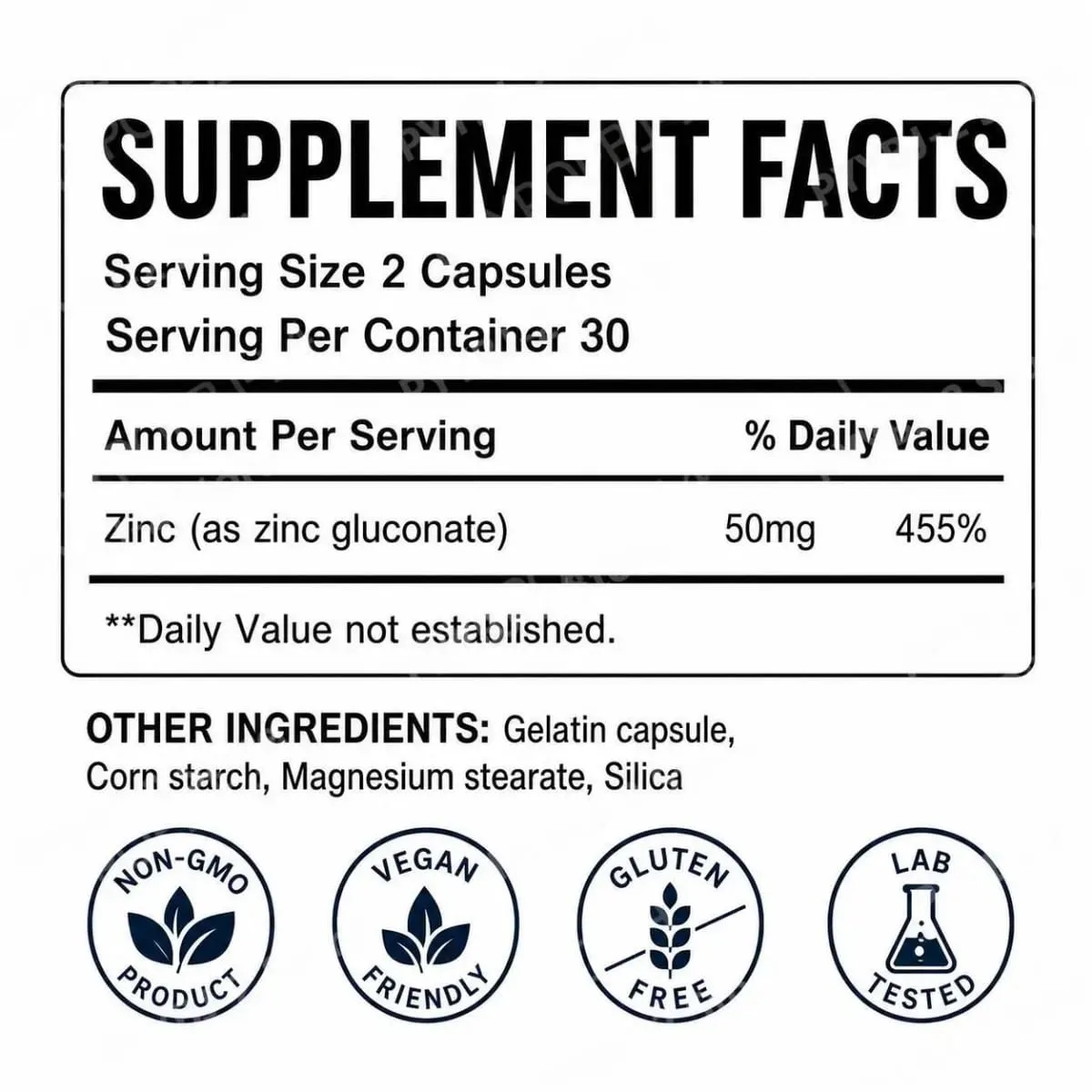 Zinc Gluconate Capsules 60 Count 50 Mg Zinc Per Serving Immune Support Cellular Health Daily Zinc Nutrition
