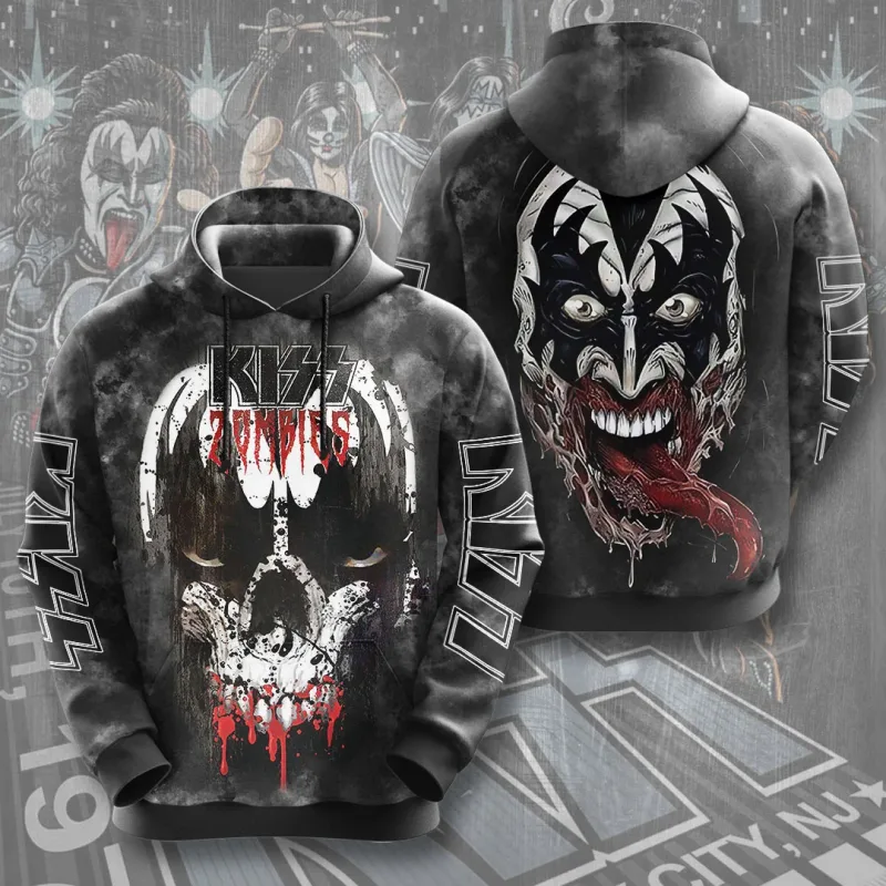 2026 Hot Rock Kiss Hoodies 3D Printed Men Women Funny Long Sleeve Sweatshirt Shirt Street Man Hoodies Tops Y2k Hoodies