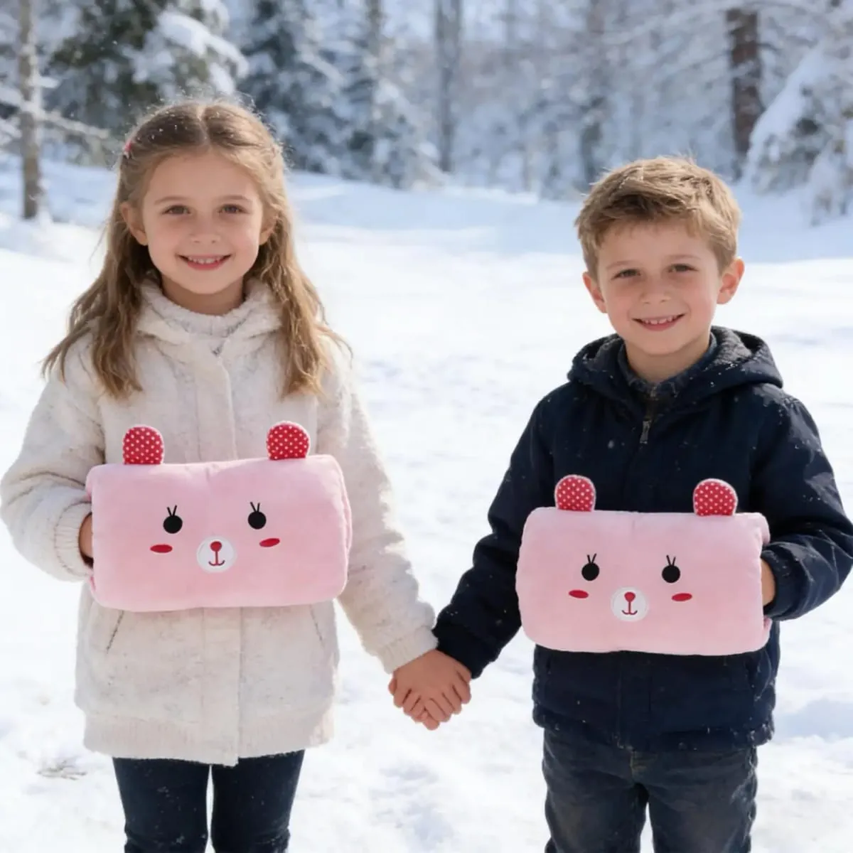 Creative Cushion Hand-Warming Plush Gift Plush Bunny Shape Hand Warmer Muff Throw Pillow For Kids Winter Travel Napping School