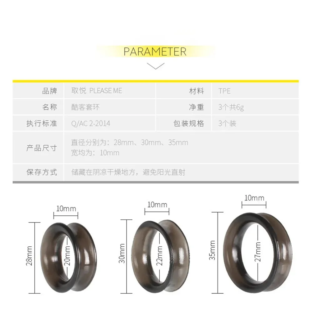 3Pcs/Set Silicone Penis Rings Adult Supplies Male Ejaculation Delay Cock Rubber Rings Lasting Bondage Erection Sex Toys For Men