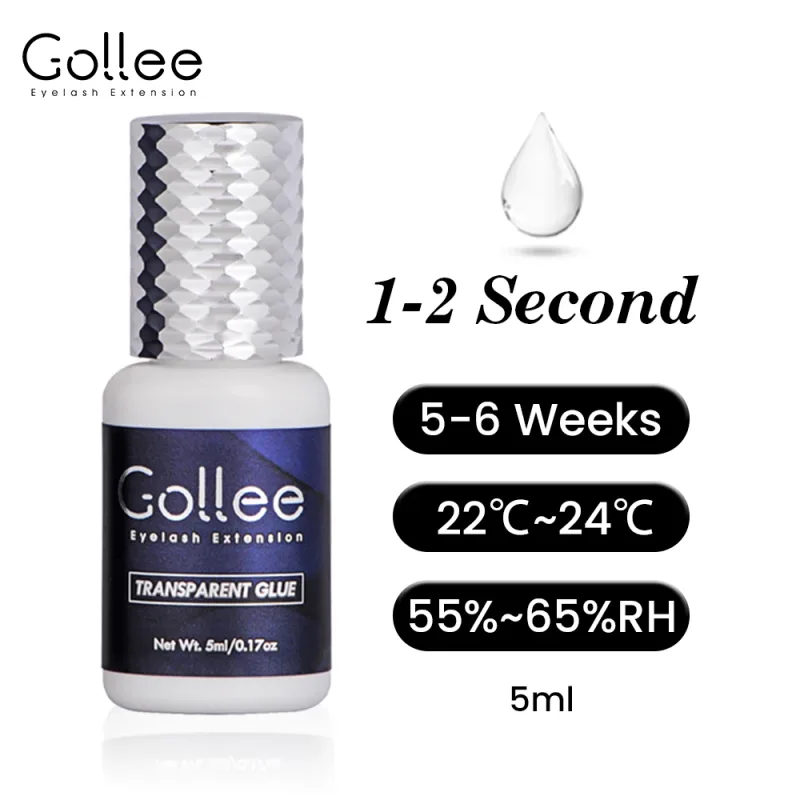 Gollee 0.5-1s Drying Eyelash Extensions Glue Latex-free Lashes Glue Professional Waterproof 6-8 Weeks Eyelash Extension Supplies
