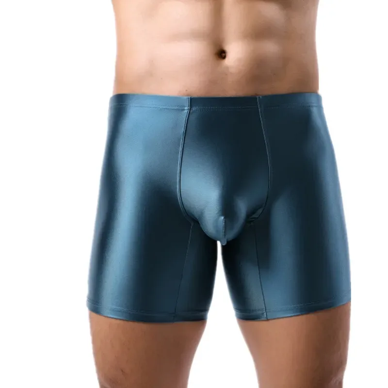 Sous-vêtements pour hommes Boxers homme solide mince glace soie jambe étendue Boxer Shorts Ropa taille moyenne culotte de sport hommes caleçons M-XXL