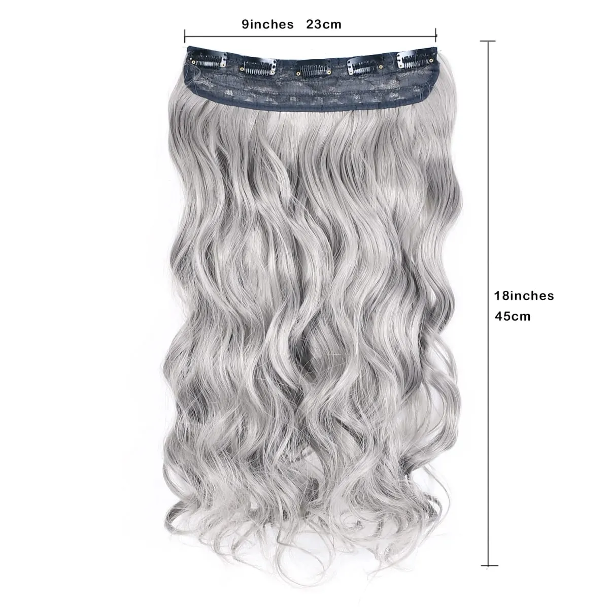 Zolin Clip in Hair Extension One Piece Long Straight Hair Black Gray Color Synthetic Hairpieces For Women Cosplay Use