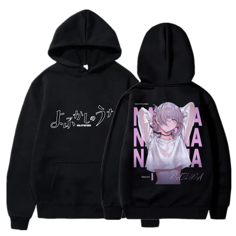 Y2K Anime CALL OF THE NIGHT Nazuna Nanakusa Funny Hoodie Hip Hop Graphic Sweatshirts Poleron Hombre Streetwear Harajuku Tracksui