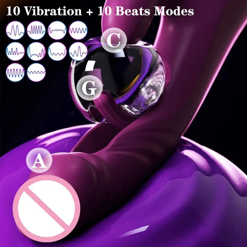 Rabbit Vibrator 10 Vibration&10 Flapping Modes Vagina Vibrator G-Spot Clitoral Stimulator Female Masturbator Women Sex Toys