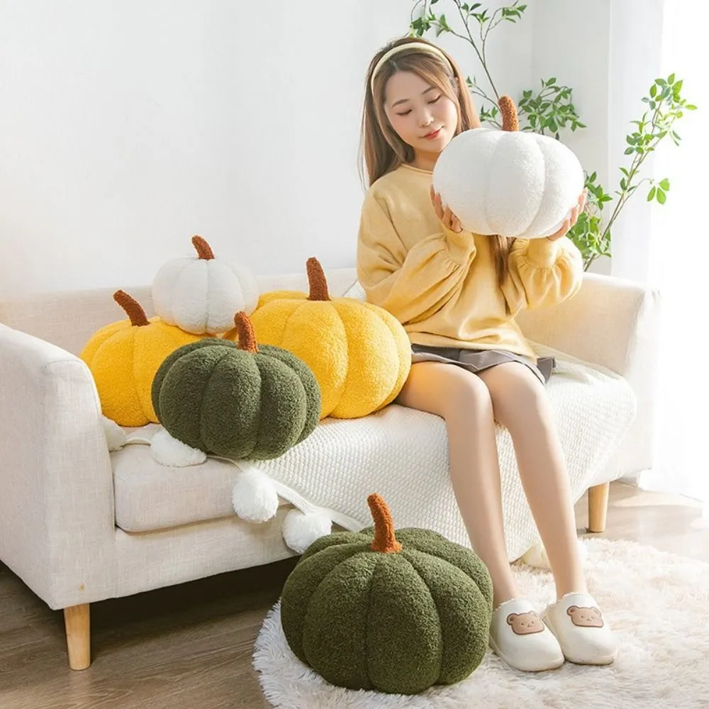 Home Decor Cotton Pumpkin Pillow Cute Soft Pumpkin Pillow Simulated Pumpkin Soft Back Cushion