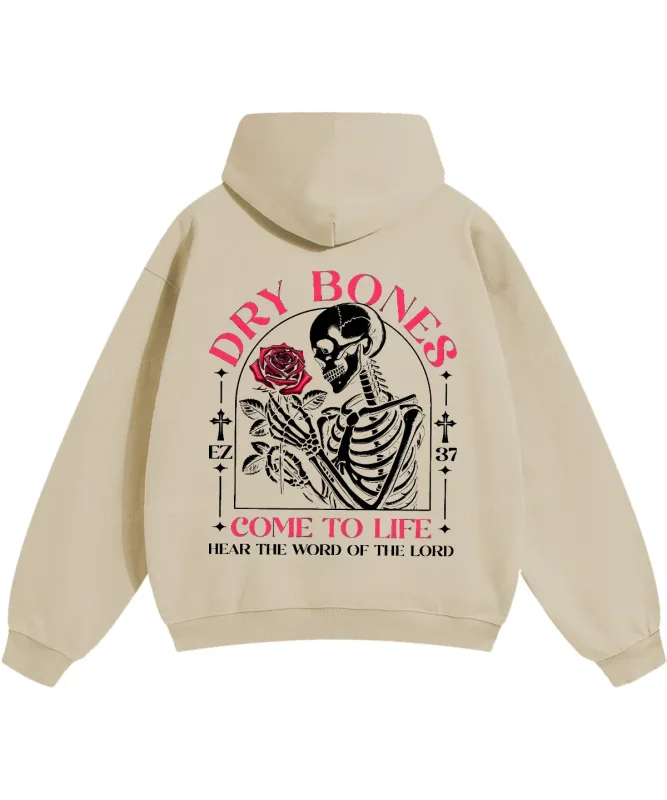 DRY BONESCOME TO LIFE Skeleton Printed Hoodies Fashion Christianity Streetwear Fall Fleece Hooded Pullover Men Women Clothing
