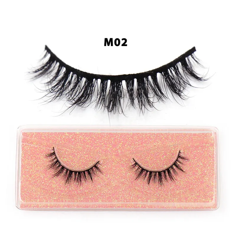 Short Natural 3D Mink Lashes Fluffy Wispy Fake Eyelashes Crisscross False Lashes Eyelash Extension Makeup