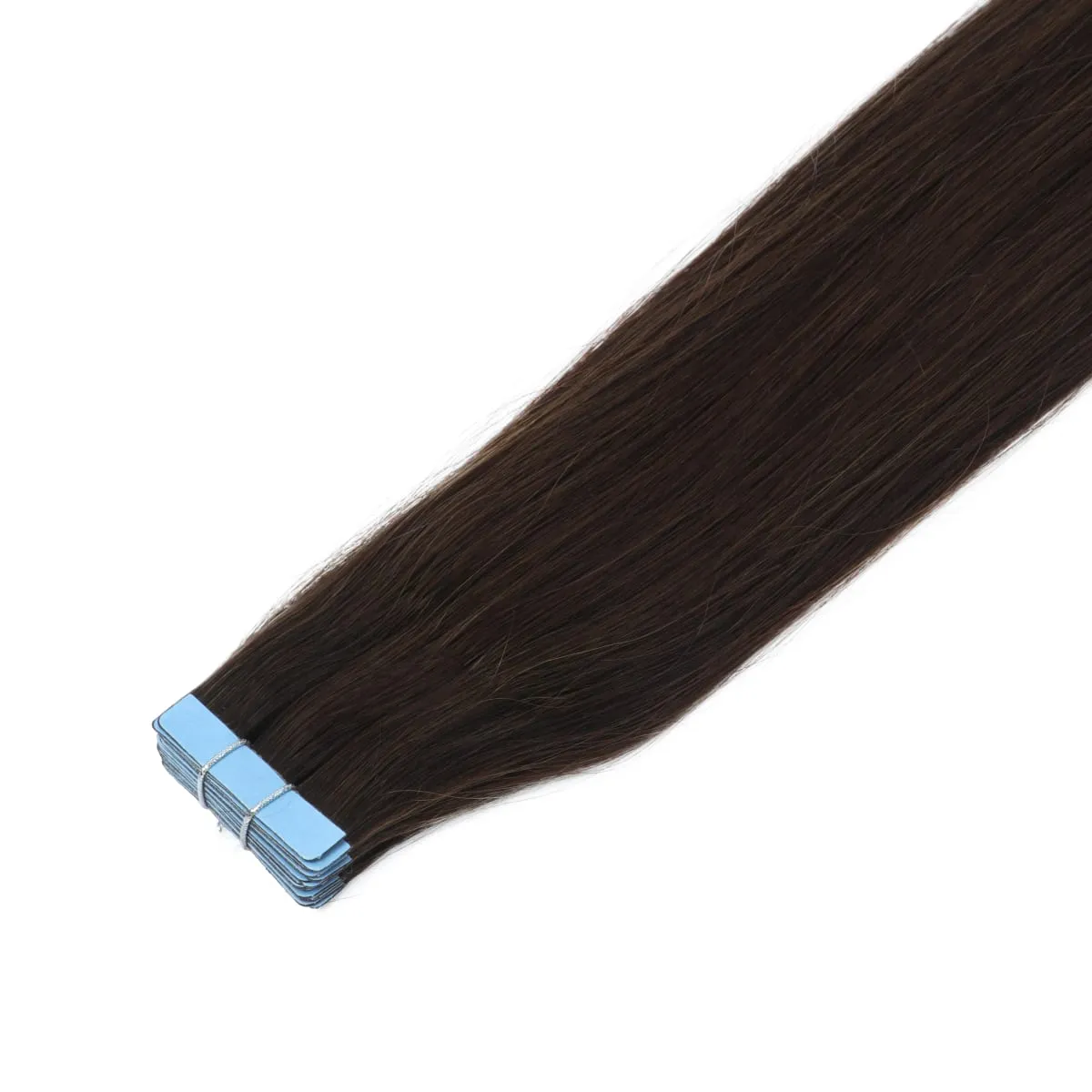 Tape In Hair Extensions 12-20 inch 20 Pcs Set 100% Human Hair Remy Wefts Glue Easy Application for Thin Hair Thick Hair Instant